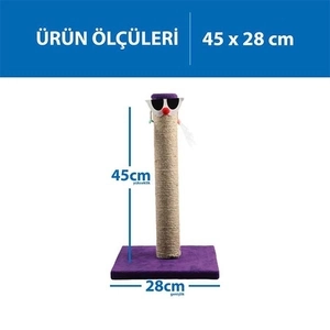 Herniks Palyaço Çubuk Kedi Tırmalama Tahtası 45 Cm - Mor - 2