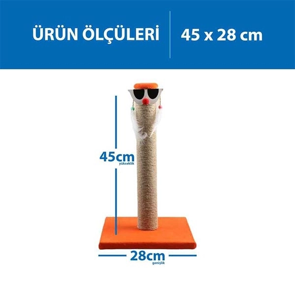 Herniks Palyaço Çubuk Kedi Tırmalama Tahtası 45 Cm - Turuncu - 2