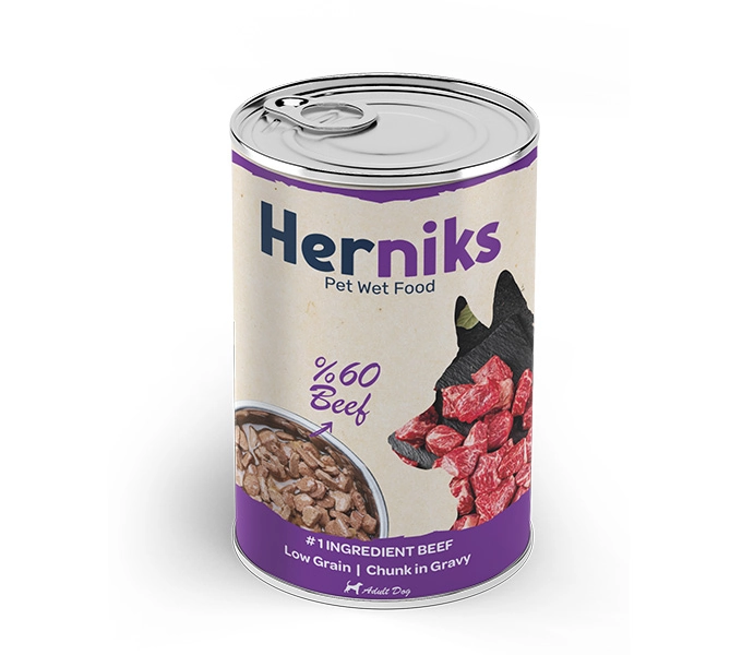 Herniks Parça Biftekli Soslu Köpek Konservesi 400 GR - 1