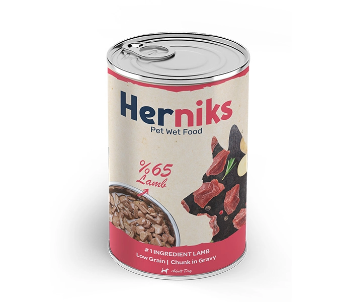 Herniks Parça Kuzu Etli Soslu Köpek Yaş Maması 400 GR - 1