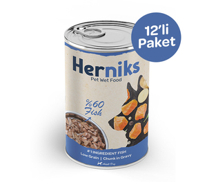 Herniks Parça Somon Balıklı Soslu Köpek Yaş Maması 400 GR (12 adet)