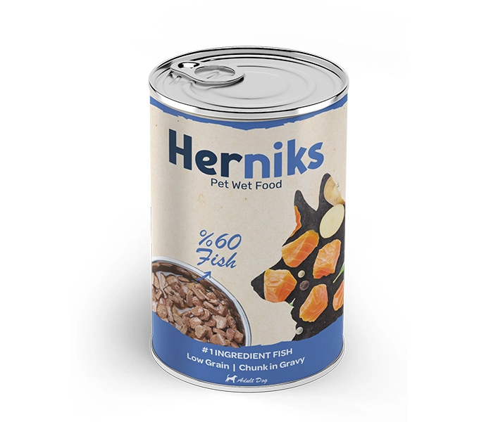 Herniks Parça Somon Balıklı Soslu Köpek Konservesi 400 GR - 1