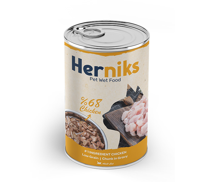 Herniks Parça Tavuk Etli Soslu Kedi Yaş Maması 400 GR - 1