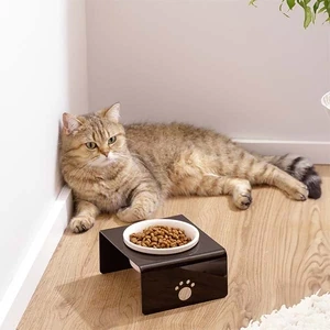 Herniks Pati Desenli Şeffaf Pleksi Ve Seramik Tekli Mama Kabı 17x15 Cm - Siyah - 2