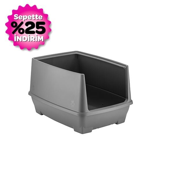 Herniks Relax Yarı Kapalı Kedi Tuvaleti 49x38cm - Gri - 2