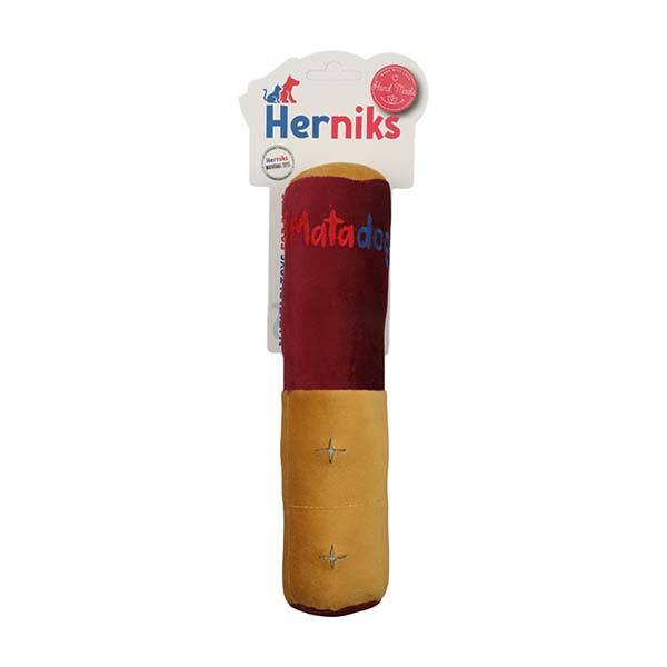 Herniks Sesli Kumaş Nakışlı Köpek Oyuncağı - Rull 25 cm Bordo - 1