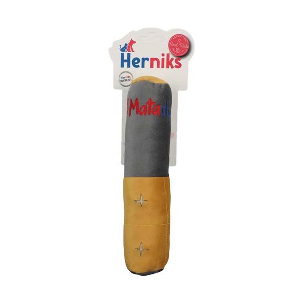 Herniks Sesli Kumaş Nakışlı Köpek Oyuncağı - Rull 25cm Gri - 1