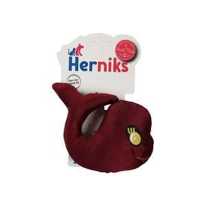 Herniks Sesli Kumaş Nakışlı Köpek Oyuncağı - Whali 15cm Bordo