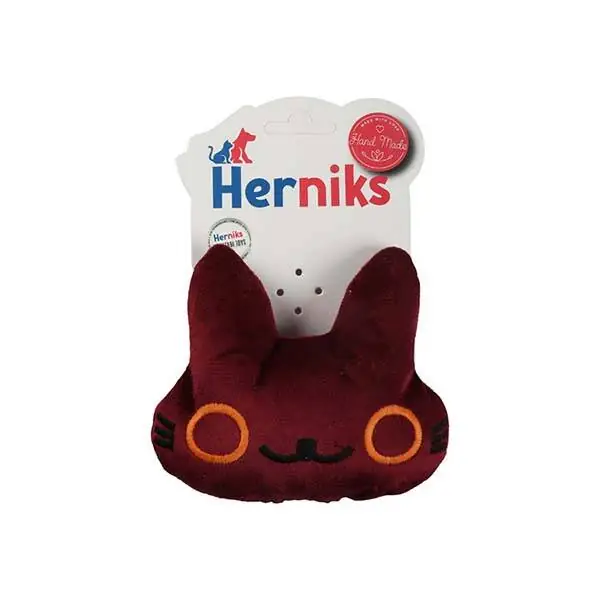 Herniks Sesli Kumaş Peluş Köpek Oyuncağı - Kitty 13cm Bordo - 1