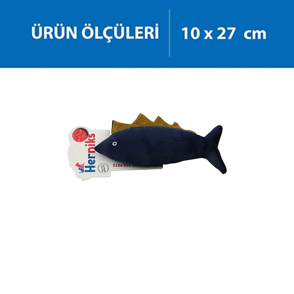 Herniks Sesli Kumaş Peluş Köpek Oyuncağı - Spino 27cm Lacivert - 1