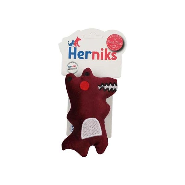 Herniks Sesli Kumaş Peluş Köpek Oyuncağı - Timy 13cm Bordo - 1