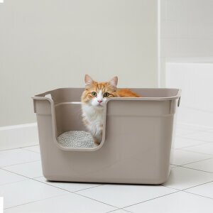 Herniks Tanos Yarı Açık Kedi Tuvaleti 54x40x32 - Bej - 2