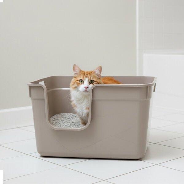 Herniks Tanos Yarı Açık Kedi Tuvaleti 54x40x32 - Bej - 2