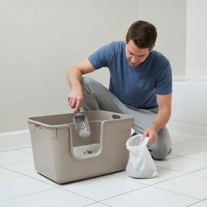 Herniks Tanos Yarı Açık Kedi Tuvaleti 54x40x32 - Bej - 4