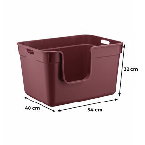 Herniks Tanos Yarı Açık Kedi Tuvaleti 54x40x32 - Bordo - 3