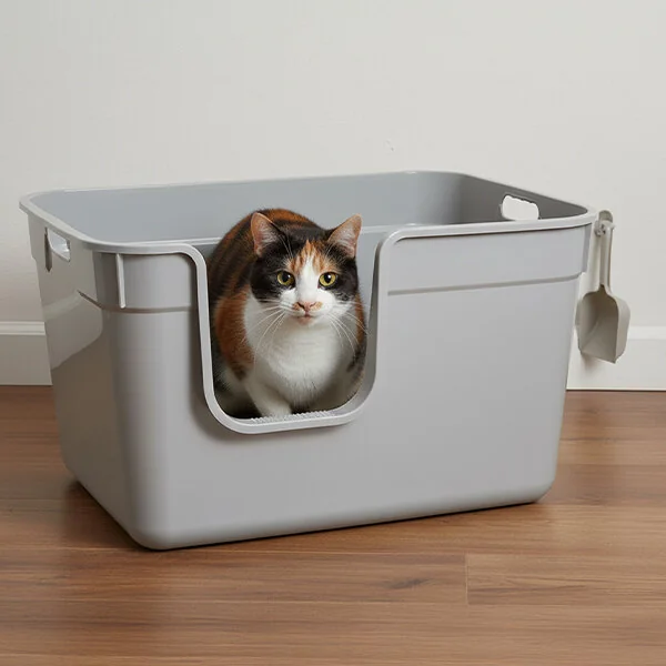 Herniks Tanos Yarı Açık Kedi Tuvaleti 54x40x32 - Gri - 2