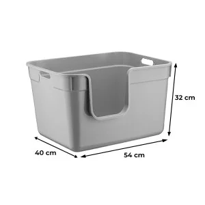 Herniks Tanos Yarı Açık Kedi Tuvaleti 54x40x32 - Gri - 3