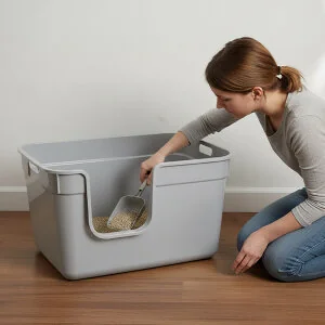 Herniks Tanos Yarı Açık Kedi Tuvaleti 54x40x32 - Gri - 4