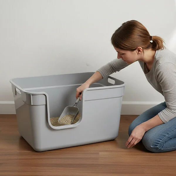 Herniks Tanos Yarı Açık Kedi Tuvaleti 54x40x32 - Gri - 4