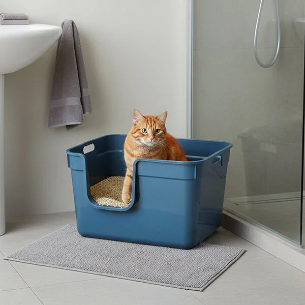 Herniks Tanos Yarı Açık Kedi Tuvaleti 54x40x32 - Mavi - 2