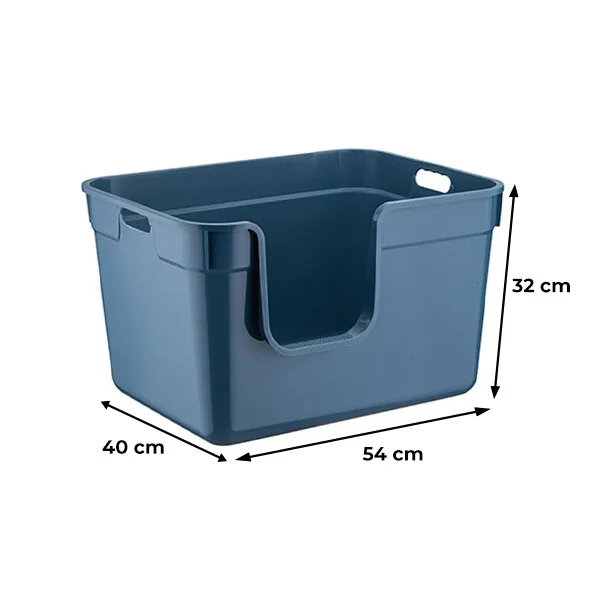 Herniks Tanos Yarı Açık Kedi Tuvaleti 54x40x32 - Mavi - 3