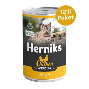 Herniks Tavuklu Ezme Yetişkin Kedi Konservesi 400gr x 12 Adet