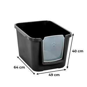 Herniks Versus XL Basic Açık Kedi Tuvaleti 64x49cm - Siyah - 3