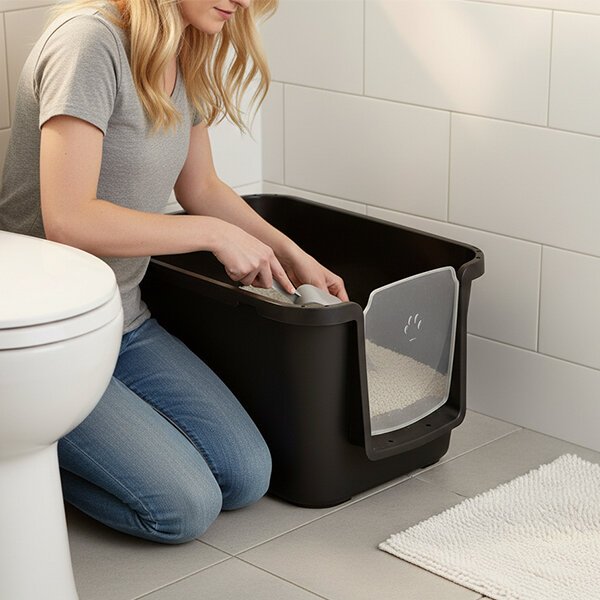 Herniks Versus XL Basic Açık Kedi Tuvaleti 64x49cm - Siyah - 4