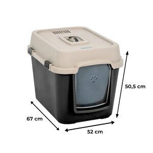 Herniks Versus XL Kapalı Kedi Tuvaleti 67x52cm - Bej - 3