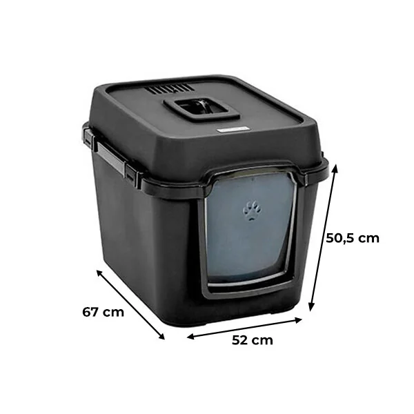 Herniks Versus XL Kapalı Kedi Tuvaleti 67x52cm - Siyah - 3
