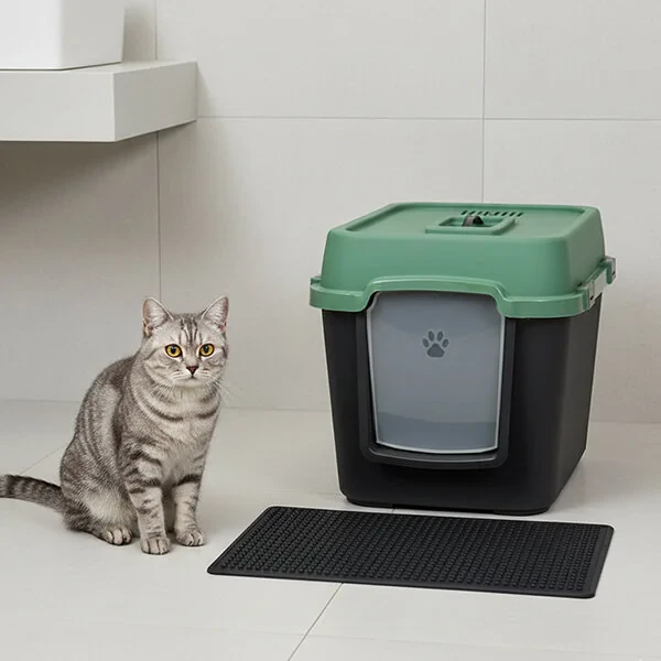 Herniks Versus XL Kapalı Kedi Tuvaleti 67x52cm - Yeşil - 2