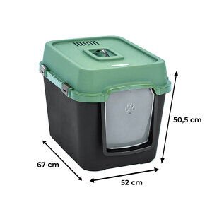 Herniks Versus XL Kapalı Kedi Tuvaleti 67x52cm - Yeşil - 3