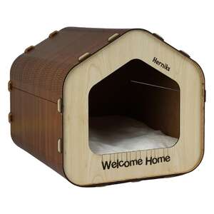 Herniks Yastıklı Ahşap Lüks Kedi Evi Beşgen - HR3028 - 6