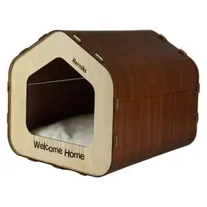 Herniks Yastıklı Ahşap Lüks Kedi Evi Beşgen - HR3028 - 5