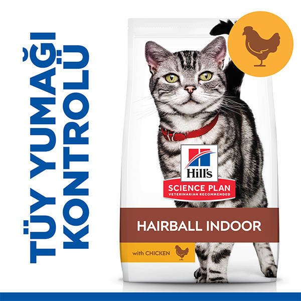 Hill's Science Plan Hairball Tüy Yumağı Önleyici Tavuklu Yetişkin Kedi Maması 1.5 kg - 2