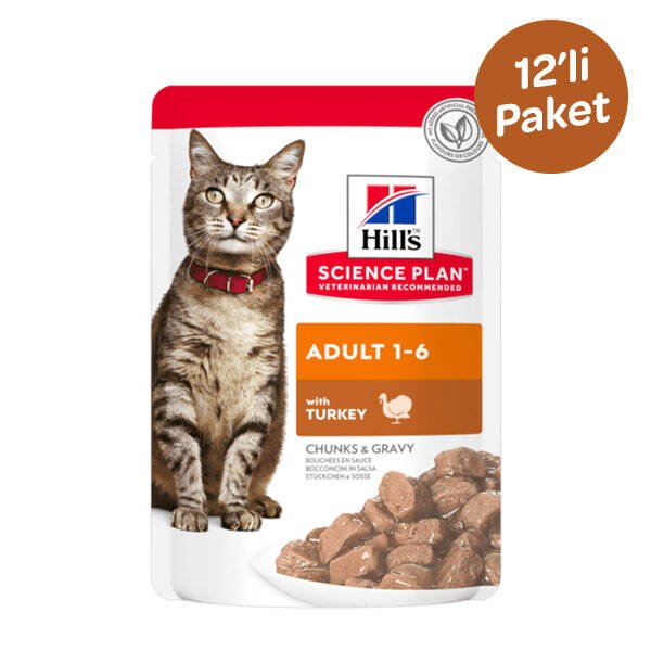 Hill's Science Plan Hindili Yetişkin Yaş Kedi Maması 85 gr (12 adet) - 1