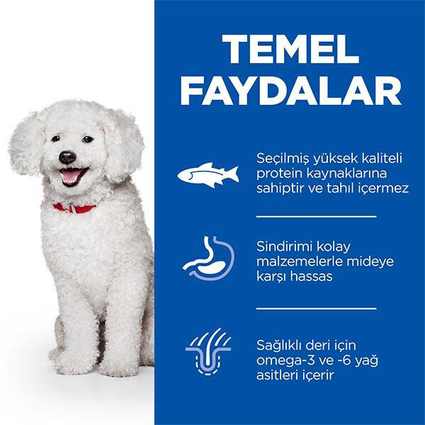 Hill's Science Plan Hypoallergenic Somonlu Küçük Irk Tahılsız Yetişkin Köpek Maması 1.5 kg - 3
