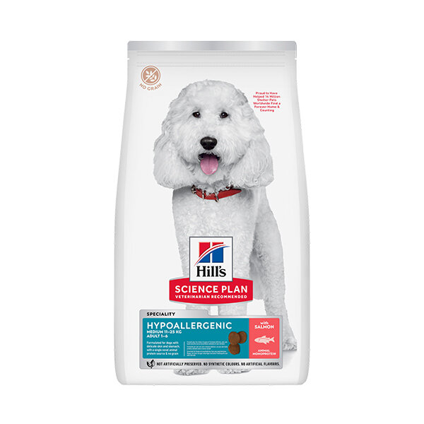 Hill's Science Plan Hypoallergenic Somonlu Orta Irk Yetişkin Köpek Maması 12kg - 1
