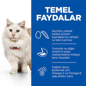 Hill's Science Plan Hipoalerjenik Yumurta ve Böcek Proteinli Tahılsız Yetişkin Kedi Maması 1.5 kg - 3