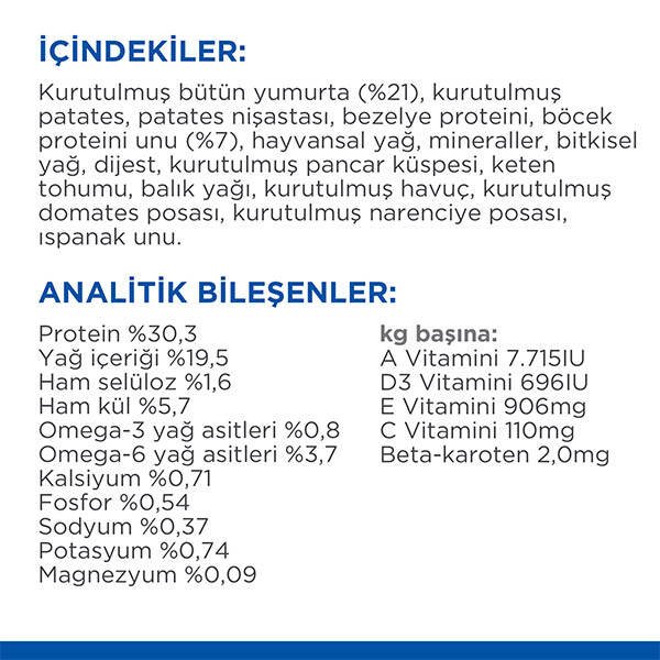 Hill's Science Plan Hipoalerjenik Yumurta ve Böcek Proteinli Tahılsız Yetişkin Kedi Maması 1.5 kg - 4
