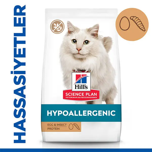 Hill's Science Plan Hipoalerjenik Yumurta ve Böcek Proteinli Tahılsız Yetişkin Kedi Maması 7kg - 1