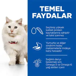 Hill's Science Plan Hipoalerjenik Yumurta ve Böcek Proteinli Tahılsız Yetişkin Kedi Maması 7kg - 3
