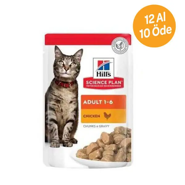 Hill's Science Plan Tavuklu Yetişkin Yaş Kedi Maması 85 gr (12 adet) - 1