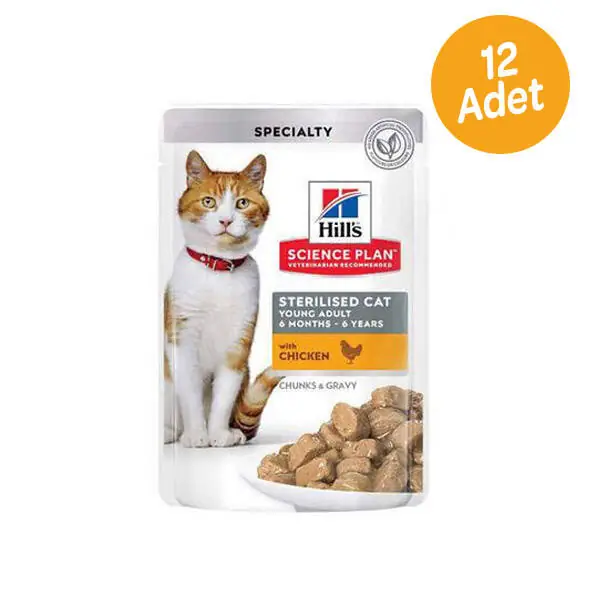 Hill's Science Plan Tavuklu Kısırlaştırılmış Yaş Kedi Maması 85 gr (12 adet) - 1