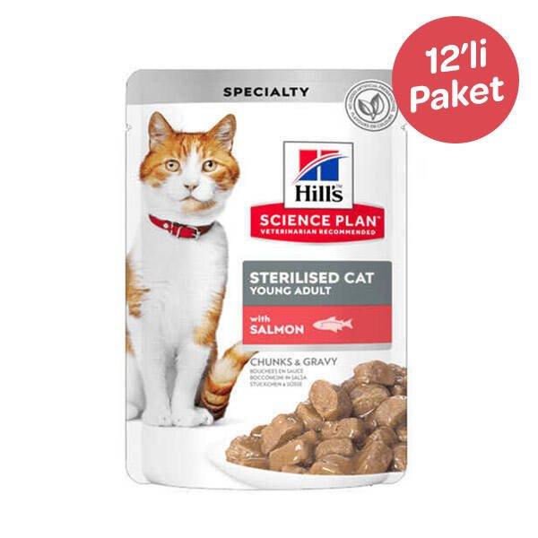 Hill's Science Plan Somonlu Kısırlaştırılmış Yaş Kedi Maması 85 gr (12 adet) - 1