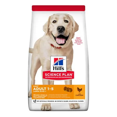 Hill's Science Plan Light Büyük Irk Tavuklu Yetişkin Köpek Maması 14kg - 1