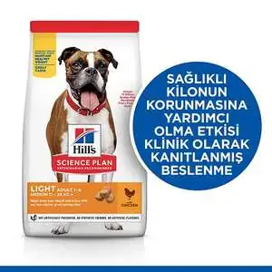 Hill's Science Plan Light Tavuklu Orta Irk Yetişkin Köpek Maması 2,5kg - 2