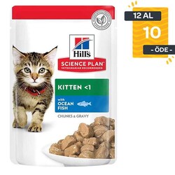 Hill's Science Plan Okyanus Balıklı Yavru Yaş Kedi Maması 85 gr (12 adet) - 1