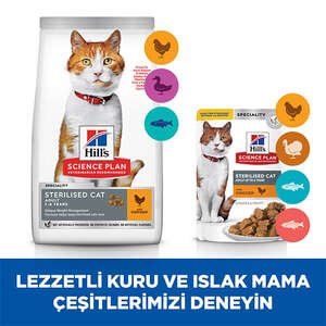 Hill's Science Plan Ördekli Kısırlaştırılmış Yetişkin Kedi Maması 8kg + 2kg HEDİYE! - 8