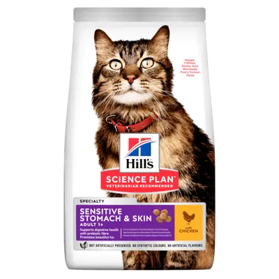 Hill's Science Plan Sensitive Mide ve Deri Hassasiyeti için Tavuklu Yetişkin Kedi Maması 1.5 kg - 1